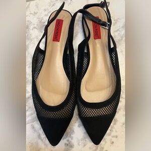 London Rebel mesh slingback ballet flats. size 8 black